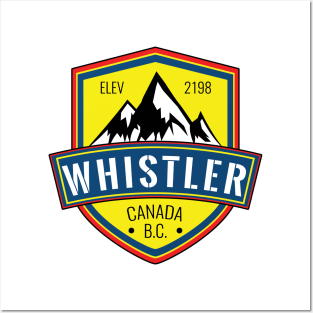Skiing Whistler British Columbia Canada Posters and Art